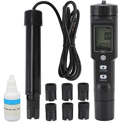 TITA-DONG Digitales Messgerät für Gelösten Sauerstoff, Abnehmbare Sonde, Digitale Bildschirmanzeige, Sensor für Gelösten Sauerstoff, Testkit-Messgerät für Gelösten(Ohne Hintergrundbeleuchtung)
