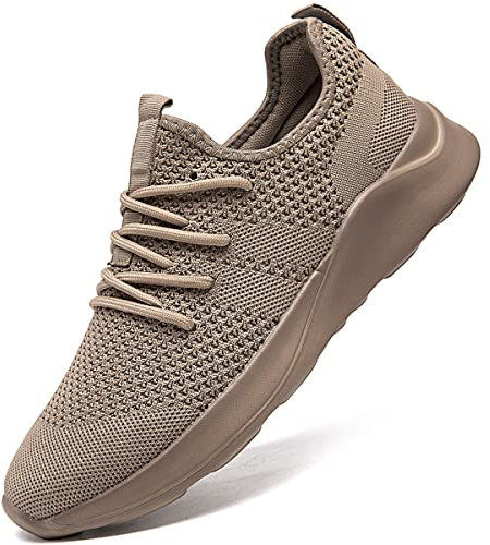 LANGFEUU Damen Turnschuhe Sneaker Schuhe Damen Sportschuhe Laufschuhe Tennisschuhe Outdoor Running Damen Walkingschuhe Straßenlaufschuhe rutschfest Atmungsaktiv Leichtgewichts Braun 40