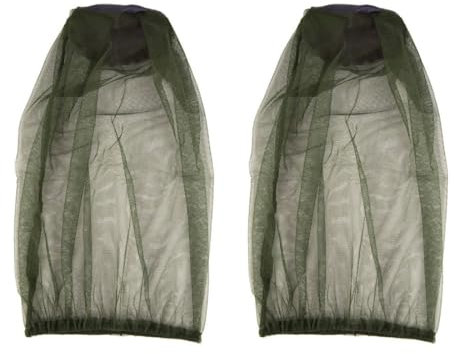 BZKSER 2 Stück Hut Mit Moskitonetz - Moskitonetz Hut, Moskito Kopfnetz,Fliegennetz FüR Gesicht,MüCkenhut Kopfnetz,für Wandern Camping, Klettern, Angeln, Radfahren, Imkerei Nur Mesh