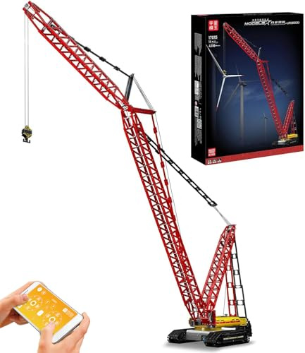 Mould King 17015 Crawler Crane High-up 188cm LR-13000 Caterpillar Crane,APP Dual Remote Control Building Blocks Bricks,4318 Parts with 6 Engines Truck Crane Building Set MOC 39663