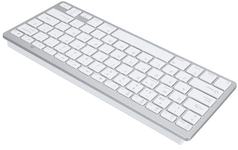 Teclado Ultradelgado, Conexión sin Cables Teclado Inalámbrico con Absorción de Impactos Universal Bilingüe Compacto para Computadora Portátil (Diseño QWETZ en español)
