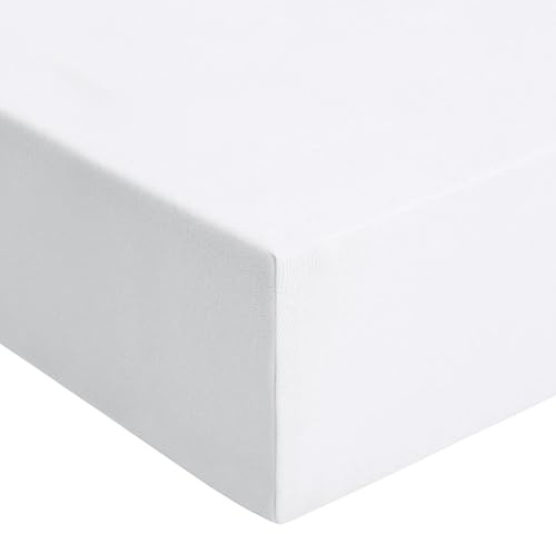 RUIKASI Small Double Fitted Sheet Deep 40cm Pocket, White 122x190cm | OEKO-TEX Soft Brushed Microfiber Bottom Sheet Ultra Deep Fit Bedsheet Machine Washable Easy Care