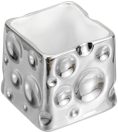 PATIKIL Porta Lápices, Porta Bolígrafos de Cerámica para Escritorio, Organizador de Tazas, Porta Pinceles de Maquillaje, Porta Cubiertos, Cucharas, Almacenamiento, Plata