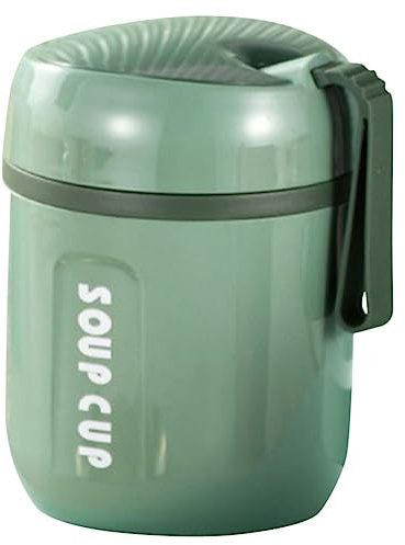 Healifty Insulated Breakfast Cup Portable Thermal Soup Container with Airtight Lid Double Design for Oats Milk Porridge Soup