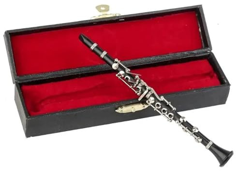 Coffrets De Figurines D'instruments De Musique Accessoires pour Clarinette Miniature avec Support Et Étui(13.5cm)