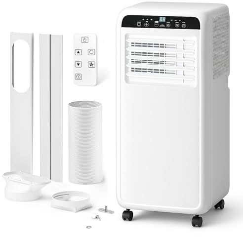 DollarDash 7000 BTU Dispositivo 3 en 1 con aire acondicionado móvil, enfriamiento integrado, deshumidificación y ventilador hasta 25 metros cuadrados, mando a distancia y temporizador de 24 horas