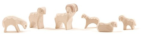 Ostheimer 66030 - Schafgruppe, 6-teilig - Minis mit Geschenkkiste, 6 Teile