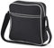 BagBase Retro Flight Bag, Black / White, 30 x 28 x 10 cm