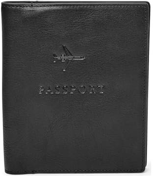 Fossil Geschenk für Männer Reisepassetui, 100% Leder Reisepassetui schwarz 11,43 cm L x 1,27 cm B x 13,97 cm H MLG0358001