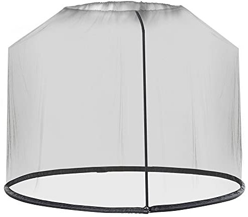 Outsunny Outdoor Garden Umbrella Table Screen, 2.3 m Parasol Bug Mosquito Net Cover with Zipped Door, Patio Mosquito Netting Cover with Water Fillable Tube at Base, Black