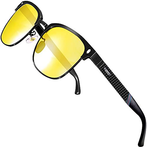 ATTCL Hombre Gafas de sol polarizadas semicírculo Al-Mg Metal Marco Super Ligero UV400 CAT 3 CE8-188 Night Vision