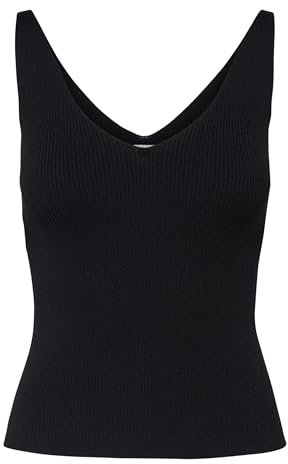 JDY Damen JDYNANNA S/L TOP KNT NOOS Trägershirt/Cami Shirt, Black, M