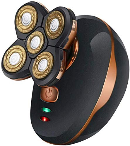 Rasoir électrique à 5 têtes pour hommes Rasoirs pour hommes chauves Étanche Rechargeable Rasoir rotatif Tondeuse Tondeuses à cheveux sans fil multifonctionnel
