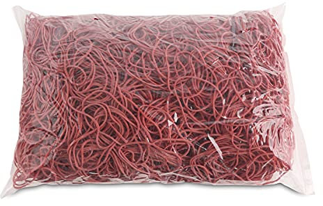 OFFICE PRODUCTS Gummibander Durchmesser: 50mm Farbe: Rot/Gewicht: 1000g - 1 kg/Haushaltsgummi Gummiringe Gummi/Kautschuk 60% / Gummis für Zuhause Büro Schule