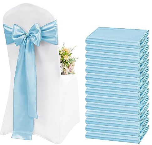 Lykoow 60 fasce per sedie, in raso, per feste, hotel, matrimoni, ricevimenti, ristoranti, eventi (17,8 x 274,3 cm)
