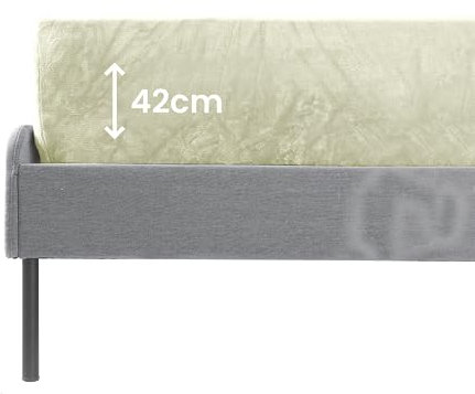 BaSaTex Boxspringbett & Wasserbett Spannbettlaken 200x220 cm in Cashmere-Touch Plüsch Flausch Qualität | 38-42 cm Steghöhe | 100% Polyester | Farbe: Wollweiss Natur