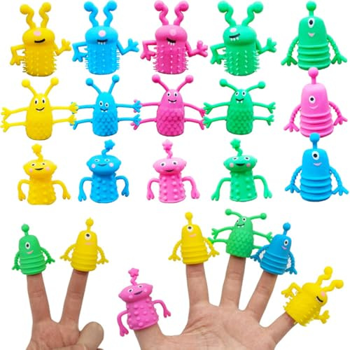 JYNVO Marionnettes À Doigts 20 pcs Petites Marionnettes à Doigts Monstres (Jeu d’Arnaque, Interaction/Jeu Enfant, adapte Scénarios Parent Enfant)
