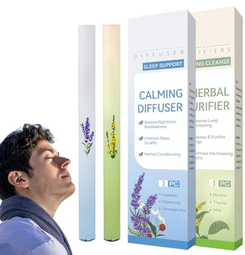 VRYNDH Aromatherapy Inalatore, 2 pcs Penna Aromaterapia Erbe Polic Puliti Insalatore Con Tripli Estratti Piante, Polmonare Delicato Aiuta Penna Per Migliorare Respirazione
