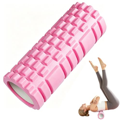 Columna de Yoga de Espuma Rosa, Rodillo de Fascia | Tonificación Muscular y Fitness, Ergonómico, Para Hogar y Gimnasio, Mejora la Movilidad