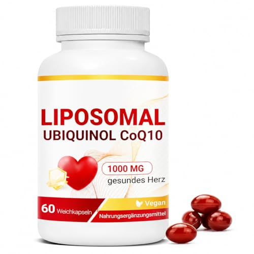 Complément Coenzyme Q10 Actif, Complexe CoQ10 Ubiquinol Liposomal 1000mg, Gélules Vegan Haute Absorption, 60 Unités, 1 paquet