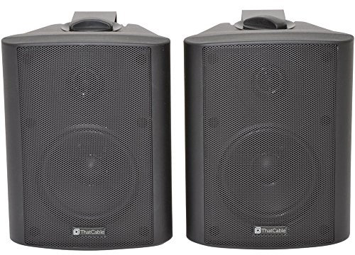 Pair 4” 2 Way Stereo Speakers -70W 8Ohm Black Mini Wall Mounted Background Hi-Fi
