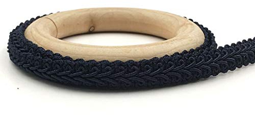 Yalulu 25 Meter Embroidery Braid Twist Fabric Cord Lace Trim Sewing Trimming Edge Craft Decorative Ribbon (Black)