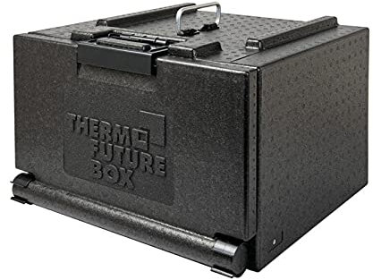 Thermo Future Box® | 27L Quadratische Pizzabox | Transportbox und Isolierbox | Lieferbox Kühlbox Thermobox Warmhaltebox mit Deckel | Thermobox für Essen und Getränke | Expandiertes Polypropylen