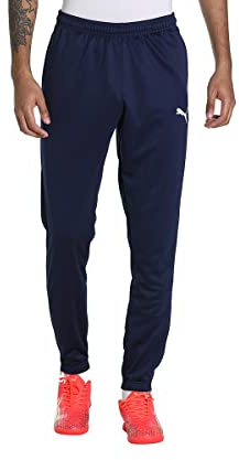 Puma Herren Jogginghose Teamrise Poly Training Pants, Peacoatpuma White, L, 657390