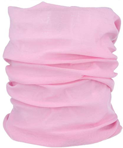 Multifunctional Headwear Neck Scarf Bandana Balaclava Face mask Headband Hairband Tube Gaiter Stretch Snood for Sports Yoga Running Cycling Hiking (Pink)