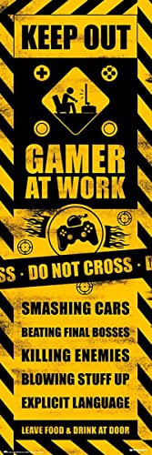 Close Up Poster da porta Keep Out Gamer at Work (53 x 158 cm)