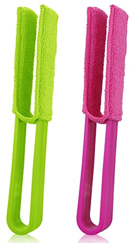 Comsmart Venetian 2 Pack Window Blinds Cleaner Duster with 2 Extra Sleeves for Air Conditioner Dust (Red & Green)