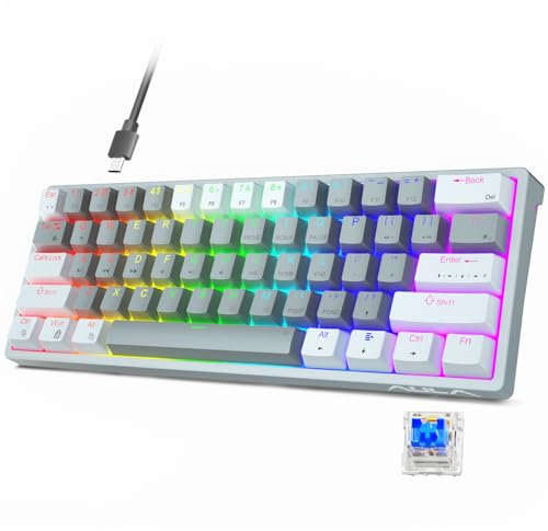 AULA 60 Percent Wired Mechanical Gaming Keyboard, 29 RGB Backlit Custom Hot Swappable Keyboard, Blue Switch 60% Mini Small Compact Keyboard for PC/Mac/Laptop/Wins —— (Wired Version)