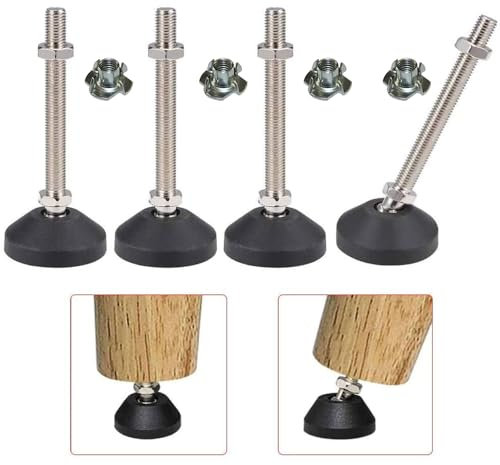 Uni-Fine M8 x 100 mm Ø 40 mm vite di regolazione, piedini per mobili, base per mobili, 450 kg, piedini regolabili, altezza massima di 15 °