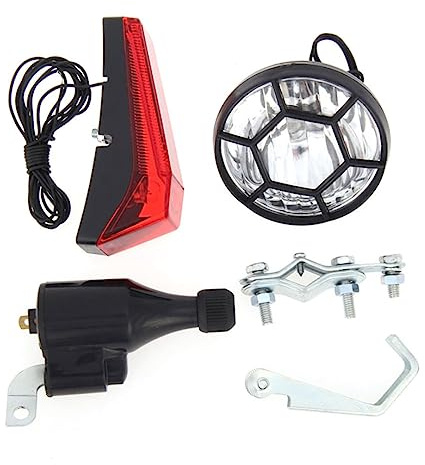 Muzrunq Luces de Dinamo de Bicicleta coloca el Faro Delantero Trasero LED de Seguridad Accesorios de Ciclismo generador de Bicicletas Luz de Bicicleta Luz Trasera de Bicicleta Trasera Accesorios.