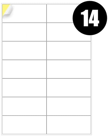 14 Address Labels Per A4 Sheet, 25 Sheets 350 Addresss Label, Self Adhesive Mailing Printer Shipping Label for Inkjet and Laser Printers, Printable Sticky Sheet Sticker [JAM Free]
