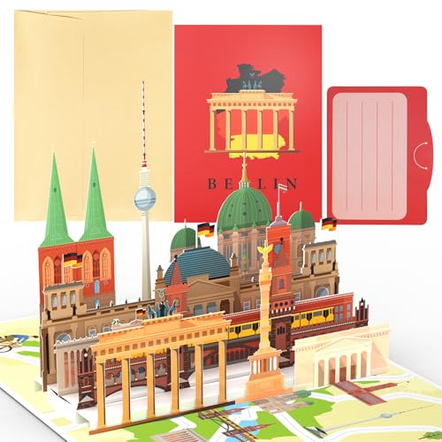 Joyoldelf Berlin Pop up-kort, 3D-resekupong presentkort för Berlin resa eller smekmånad, kupongkort, resekupong till födelsedag, Tyskland presentkort för semester