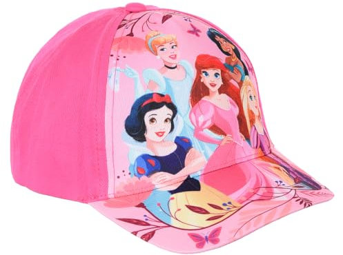 Disney-Prinzessinnen Schirmmütze für Kinder, verstellbar, UV-Schutz, fuchsia, 54-55