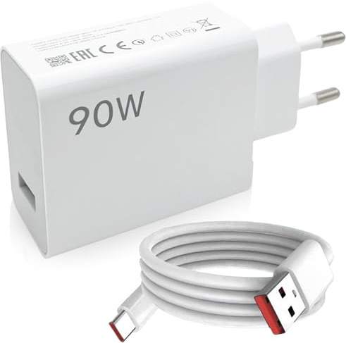 90 W USB C-laddare med 6 A typ C laddningskabel 1 m, tillförlitlig strömförsörjning för Xiaomi 15 Ultra 14t 14 Ultra 13t 12pro, vit, USB-strömförsörjning Turbo Hyper Charge snabbladdare för kontor och