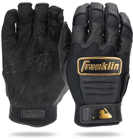 Franklin Sports MLB MLB CFX Pro Batting Gloves - Adult X-Large - Black/Gold