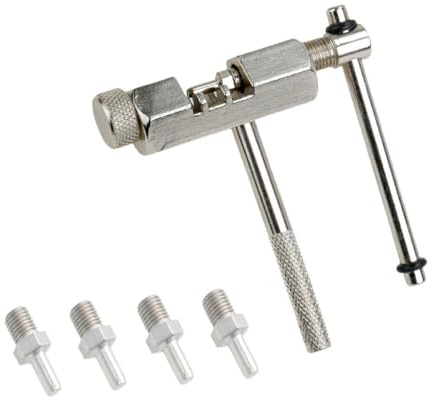 GALPADA Démonte-Chaîne en Acier Robuste pour Vélo de Montagne et Route Outil de Réparation Compact 4 Rivets de Rechange Accessoire pour Entretien Chaîne Vélo Standard