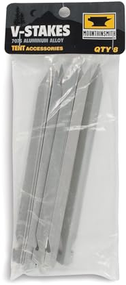 Mountainsmith Tent Stakes - 8-Pack Durable Aluminum V-Stakes for Camping & Backpacking Tents - One Color - One Size