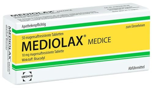 MEDIOLAX magensaftresistente Tabletten 50 St bei Verstopfungsbeschwerden - planbare Darmentleerung - perfekt für Reisen - wirkt zuverlässig