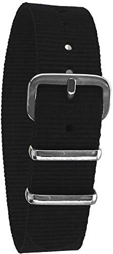 Pacific Time Nylon Uhrenarmband schwarz 10036