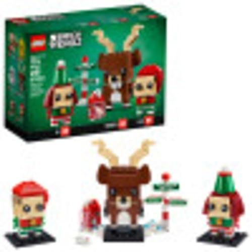 LEGO BrickHeadz Christmas Reindeer, Elf, and Elfie 40353 Holiday Building Kit (281 Pieces)