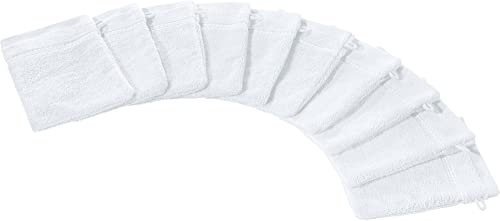 Erwin Müller Walk-Frottier Waschhandschuh 10er-Pack Mannheim Uni weiß Größe 16x21 cm - schnell trocknend und extra saugstark, kuschelig weich, farbenfroh, 100% Baumwolle