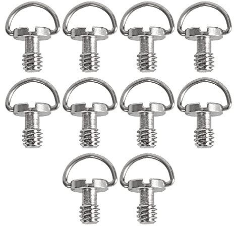 10 Pezzi Vite di Montaggio da 1/4, Adattatore Standard, Treppiede, Materiale di Fissaggio per Fotocamera, con D Ring, per Rilascio Rapido di Treppiede e Piastra Supporto