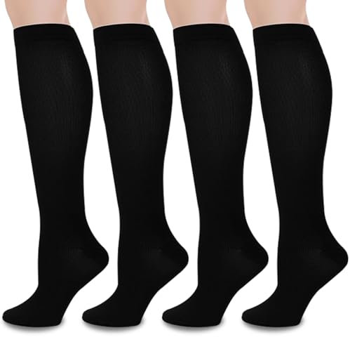UZSUZZ 2 Paare Kompressionsstrümpf Damen/Herren,Compression Socks Stützstrümpfe Damen Sport Kompressionssocke für Sport Laufen Flugreisen Radfahren