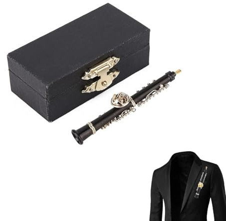 Gsycle Broche De Instrumento Musical En Miniatura, Diseño En Forma De Oboe, Mini Broche, Instrumento Musical Artesanal Con Caja De Almacenamiento Broches Para Mujer Para Reunión Decoración De Ropa