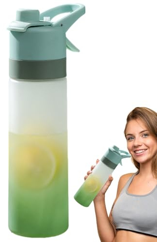 Botella de agua deportiva con pulverizador para beber | 650 ml botella de agua niebla con pulverización | vaso pulverizador de agua | botella de agua para deportes con niebla | botella de agua