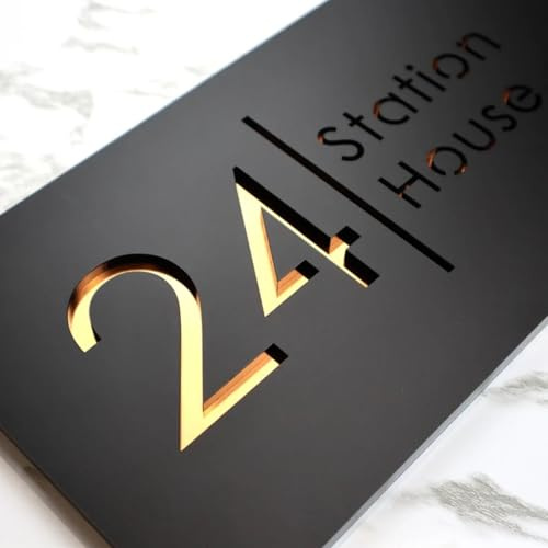 Letrero De Número De Casa Hueco 3D Acrílico Personalizado, Placas De Dirección Montadas En La Pared, Placas De Dirección Con Nombre De Calle, Números De Casa For Exterior